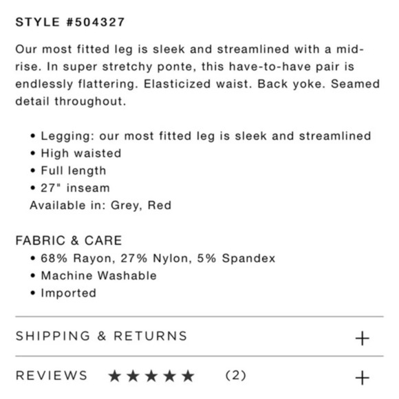 Loft Pointe Grey Legging xs - Picture 6 of 7